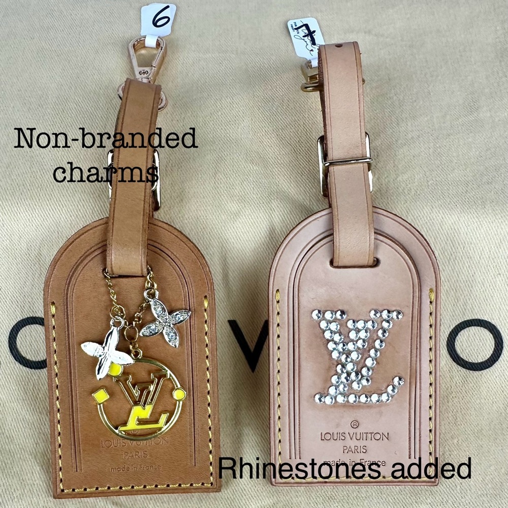 Louis Vuitton Leather Luggage Name Tag Bag charm keychains CUSTOMIZED - Picture 8 of 9